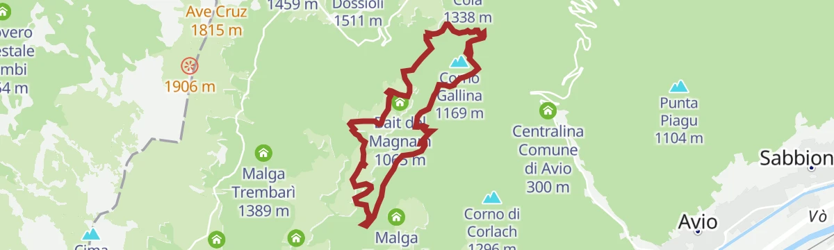 Route map: Via Ferrata Gerardo Sega